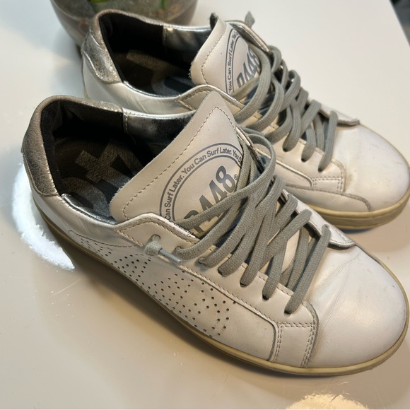 P448 JOHN LOW TOP WHITE SNEAKERS 36 - Picture 2 of 5